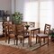 Baxton Studio Lanier Modern and Contemporary Grey Fabric and Walnut Brown Finished Wood 7-Piece Dining Set 186-10549-10520-Zoro - alternate 4